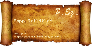 Papp Szilárd névjegykártya