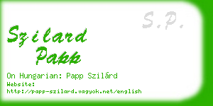szilard papp business card