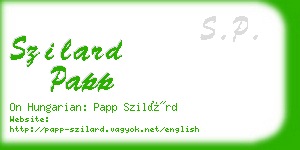 szilard papp business card